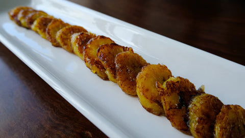 caramelized slices of plantain banana