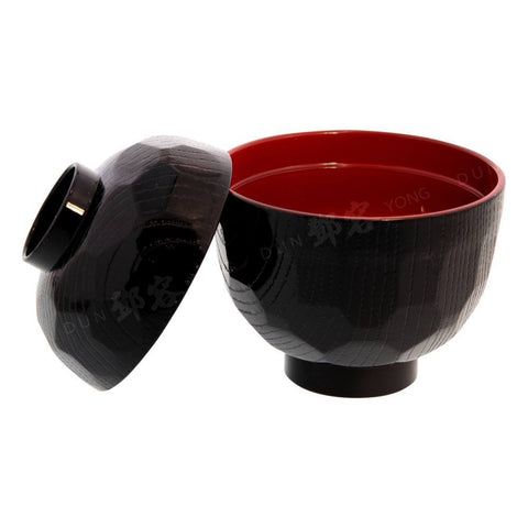 Soup Bowl with Lid Lacquer N75/B (JP)