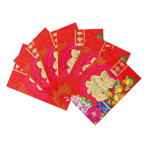 Rode Envelop Hong Bao Fu 6st