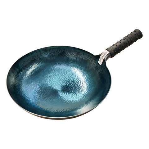 Iron Wok Blue Round with Lid Deluxe 32cm (Zhang Qiu)