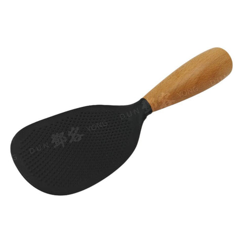 Rice Ladle Wooden Handle Non-Stick Black