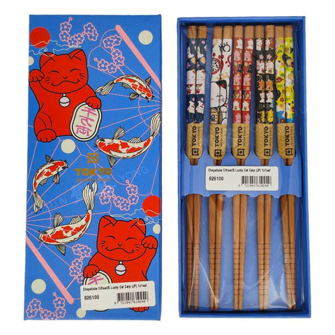 Chopsticks Gift Set Lucky Cat 5pr