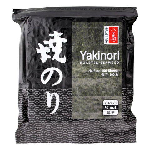 Yakinori Roasted Seaweed Silver Half 100pcs (Yashima) 140g
