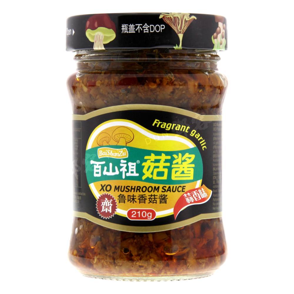 XO Mushroom Sauce Fragrant Garlic (Bai Shan Zu) 210g – Dun Yong Webshop