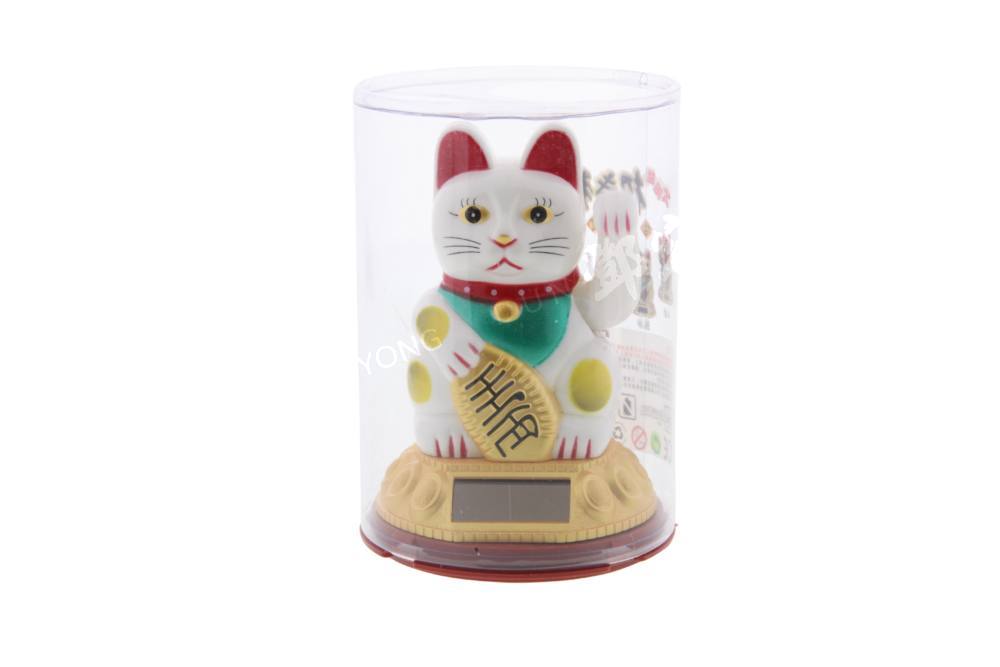 Shohoku Nameki Neko Lucky Cat Wit Solar 8.75cm | Dun Yong Webshop