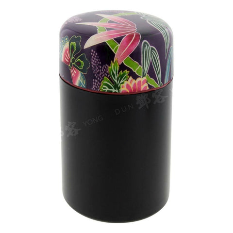 Tea Container Black Lacquer ABS 8.8x14cm