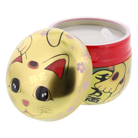 Tea Container Maneki Neko Lucky Cat Gold SS 8.6x8.4cm