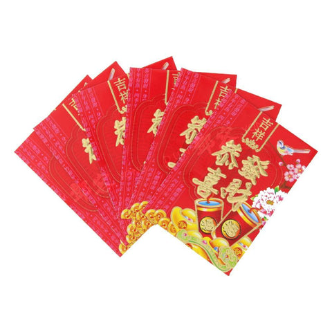 Red Envelope Hong Bao Gong Xi Fa Cai 6pcs