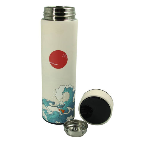 Vacuum Flask Chinese Style with Display White Crane
