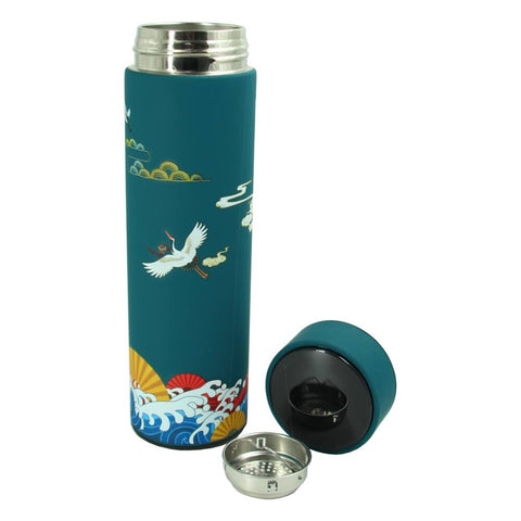 Vacuum Flask Chinese Style with Display Blue
